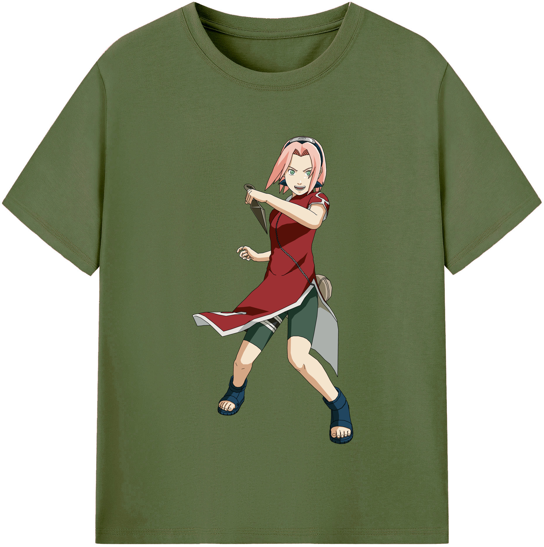 （画像用） NARUTO -ナルト- 春野サクラ Haruno Sakura 綿100％半袖Tシャツ（フロントプリント）